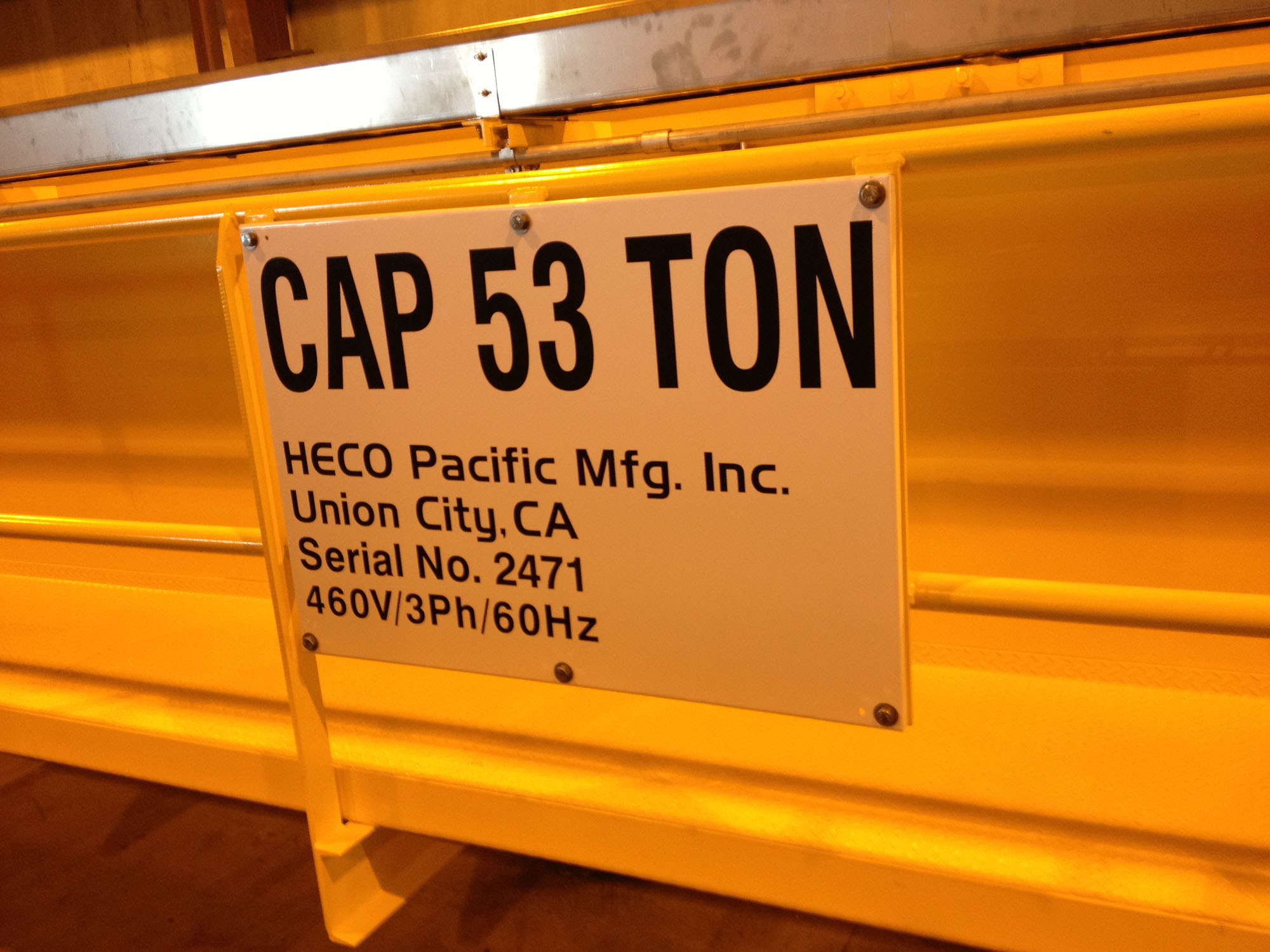 High Capacity Cranes Fabricated at Heco Pacific